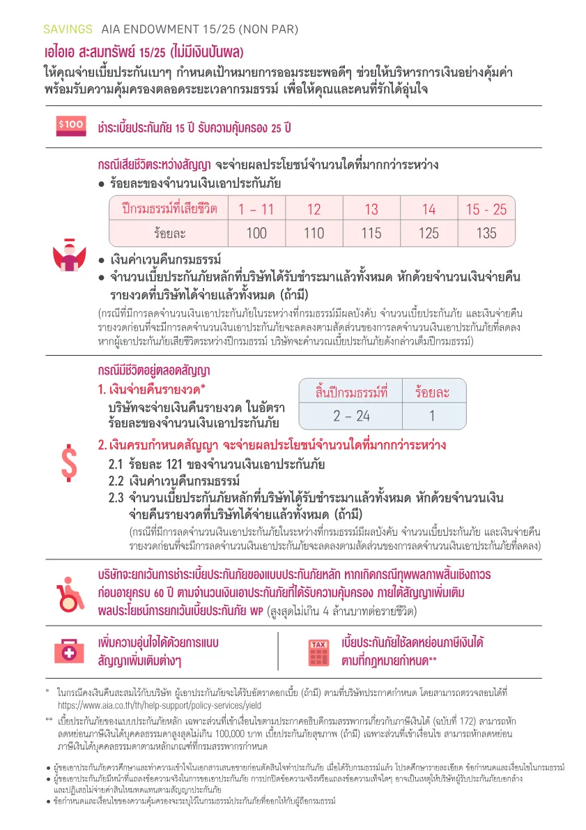 AIA Endowment 15/25 — หน้า 2